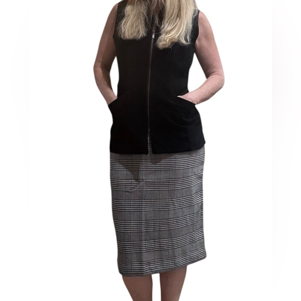 Black Clichy Sleeveless Zip-Up‎ Leather suede Vest